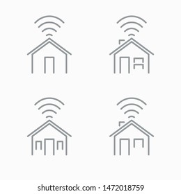 Smart home flat icon on white background, vector illustration