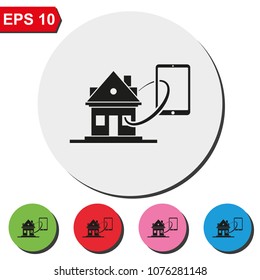 Smart home flat round colorful vector icon.