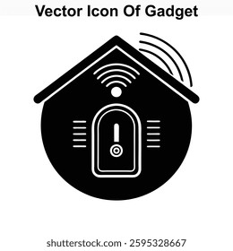 Smart Home Gadget Vector Icon Illustration Design Wifi Wireless Network Security System Alert Warning