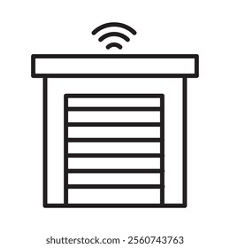 smart home garage isolated line icon