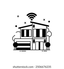 Smart Home Glyphe Symbol, Vektorgrafik