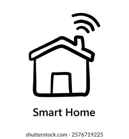 Smart Home Hand drawn  Vector icon