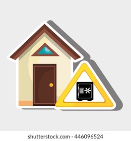 smart home with heavy box isolated icon design, vector illustration  graphic 