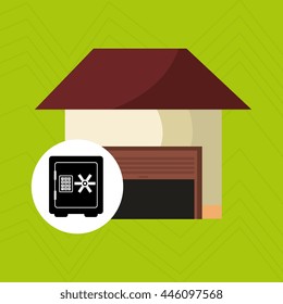 smart home with heavy box  isolated icon design, vector illustration  graphic 