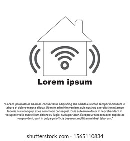 smart home house signal wifi wireless logo vector download monoline