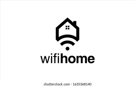 Smart home house signal wifi wireless logo vector image