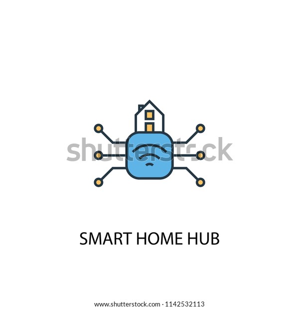 Smart Home Hub Concept 2 Colored Stock Vector (Royalty Free) 1142532113