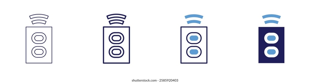 Smart home hub control icon in 4 different styles. Thin Line, Line, Bold Line, Duotone. Duotone style. Editable stroke.