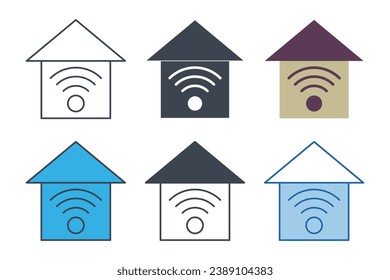 Smart Home Hub icon collection with different styles. Smart Home icon symbol vector illustration isolated on white background