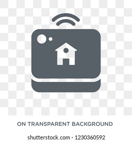 smart home hub icon. Trendy flat vector smart home hub icon on transparent background from General collection. 