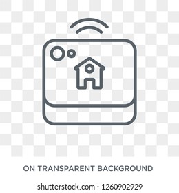smart home hub icon. Trendy flat vector smart home hub icon on transparent background from General collection. High quality filled smart home hub symbol use for web and mobile
