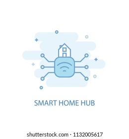 Smart home hub line trendy icon. Simple line, colored illustration. Smart home hub symbol flat design from Smart Home set. Can be used for UI/UX