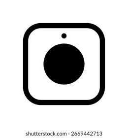 Centro de hogar inteligente. Icono de Vector de trazo delineado con detalles rellenos de negro.