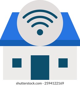 Smart Home Icon for AI-Powered Home Automation and Security. Flat icon