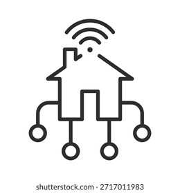 Smart-Home-Symbol. Annehmlichkeiten mit Annehmlichkeiten verbunden Symbol.