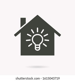 Smart home icon. Black vector illustration isolated on white.
