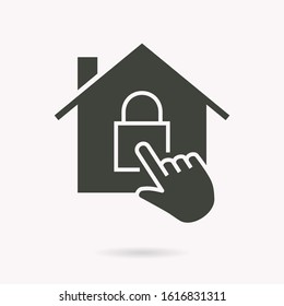 Smart home icon. Black vector illustration isolated on white.