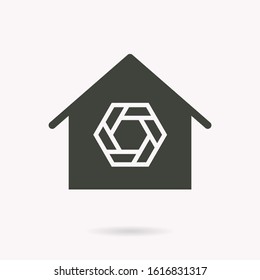 Smart home icon. Black vector illustration isolated on white.