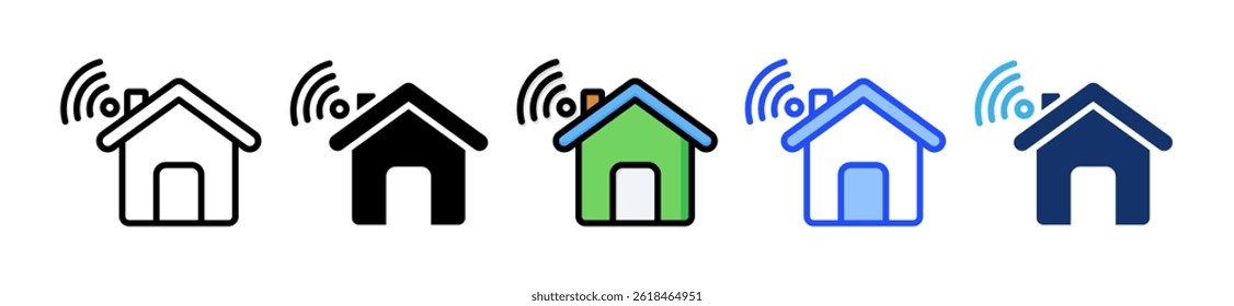 Colección inteligente del icono del hogar con múltiples estilos