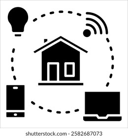 Smart Home Icon Element For Design