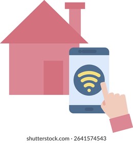 Smart Home Icon Element For Design