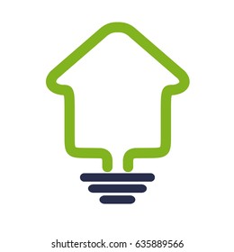 smart home icon. energy saving lamp