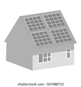 Smart home icon. Gray monochrome illustration of smart home vector icon for web