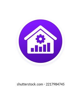 Smarthome-Symbol mit Haus und Grafik