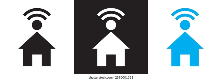Smart Home icon. Isolated on white and black background. Vector illustration. EPS 10