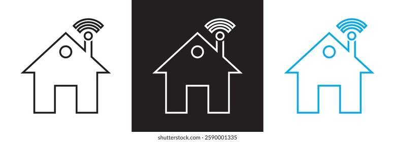 Smart Home icon. Isolated on white and black background. Vector illustration. EPS 10