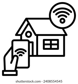Smart Home icon line vector illustration