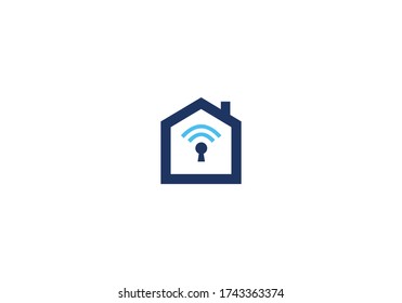 diseño de logotipo de icono de inicio inteligente