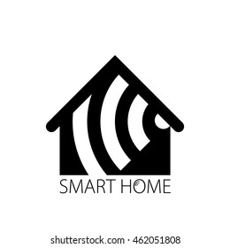 smart home icon logo,  Flat vector illustration