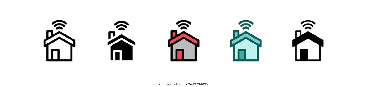 Smart Home Icon Multiple Vector Illustration