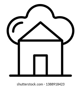 Smart home icon. Outline smart home vector icon for web design isolated on white background