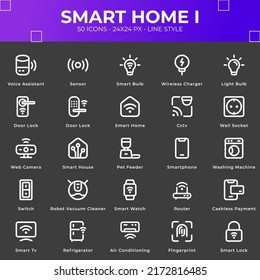 Smart home icon pack with line style