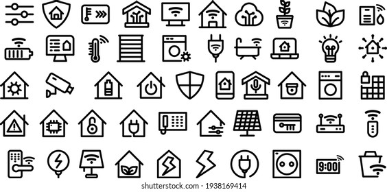 smart home icon pack with simple outline design