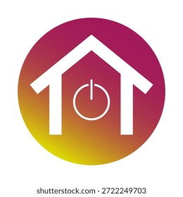 Icono de casa inteligente. Símbolo de Botón de energía. Vector del interruptor de arranque. Energía apagada.