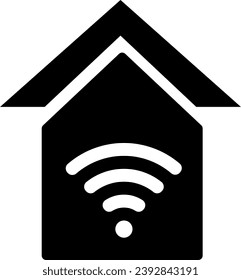 Smart Home Symbol: "Dieses intelligente Heimsymbol ist für IoT- und Heimautomatisierungsprojekte geeignet, um die Zukunft des Lebens zu sichern. Es symbolisiert Bequemlichkeit, Konnektivität und intelligentes Wohnen und zeigt das Leben 