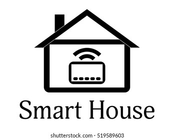 Smart home icon. Security and automated system. Vector illustration.