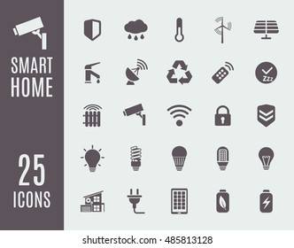 Smart home icon set. Home automation control systems. Vector illustration