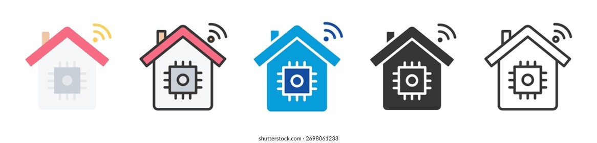 Conjunto de iconos de casa inteligente Multi Style Varias colecciones