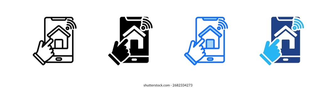 Conjunto de iconos de casa inteligente Colección de estilo múltiple
