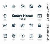 Smart home icon set volume 3 isolated on light background. Contains such icons Smart Ventilation, Text-to-Speech Reminders, Use Less Energy, Parental Controls and more.