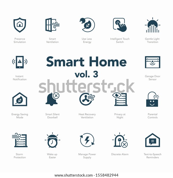 Smart Home Icon Set Volume 3 Stock Vector Royalty Free