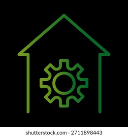 Icono de casa inteligente. Símbolo de la casa. Vector de la rueda dentada. Sistema de automatización del hogar. EPS 10.