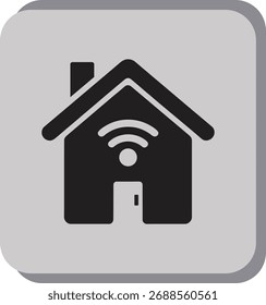 Icono de hogar inteligente que muestra el icono de conectividad inalámbrica