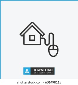smart home icon. simple outline smart home vector icon. on white background.