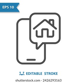 Smart Home Icon. Smartphone, Mobile Phone, House, Home. Professional, pixel perfect vector icon.