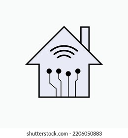 Smart Home Icon. Symbol Applied Technology for Modern Residence.